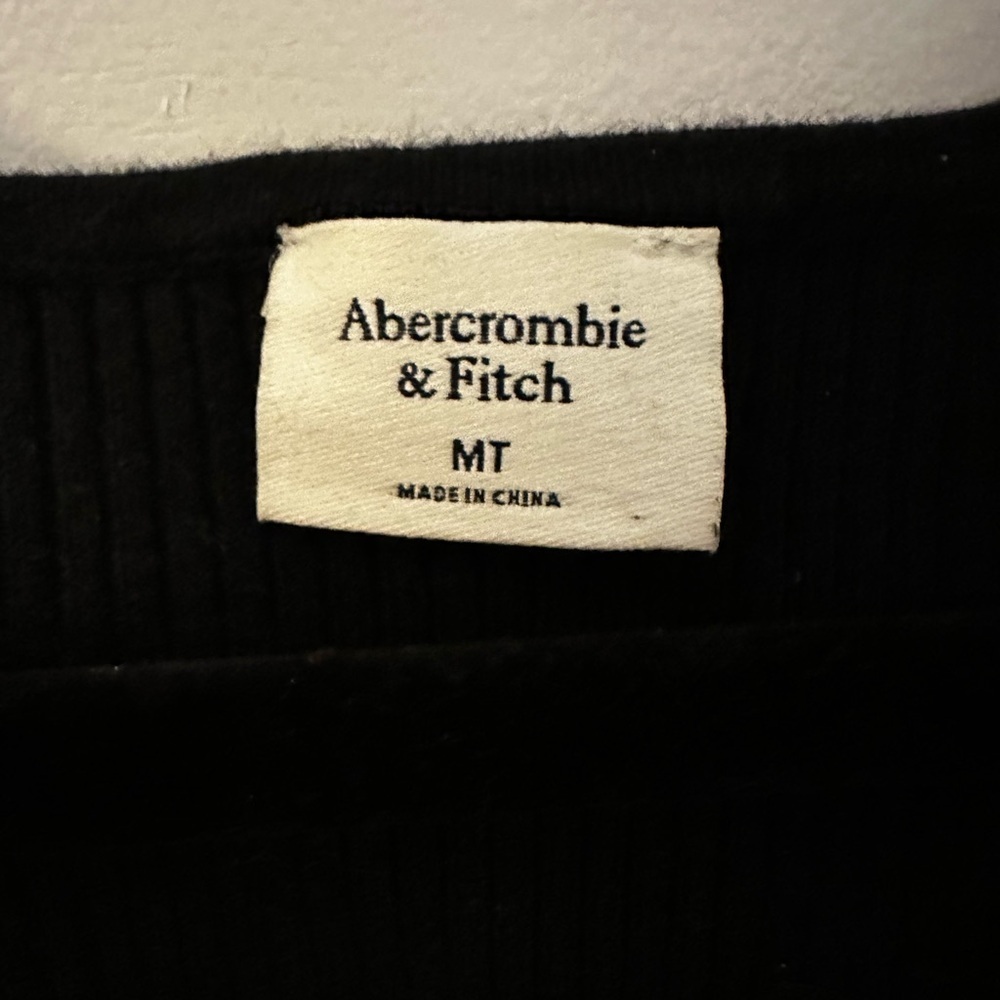 ABERCROMBIE & FITCH MT Black Hardware stretch mini sweater dress bodycon LBD - Picture 5 of 12